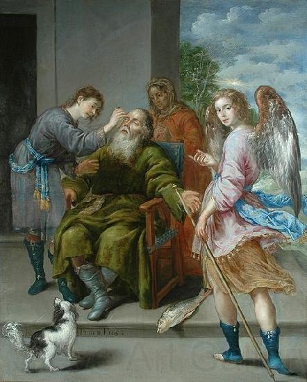Antonio de Pereda Tobias curando la ceguera a su padre Spain oil painting art